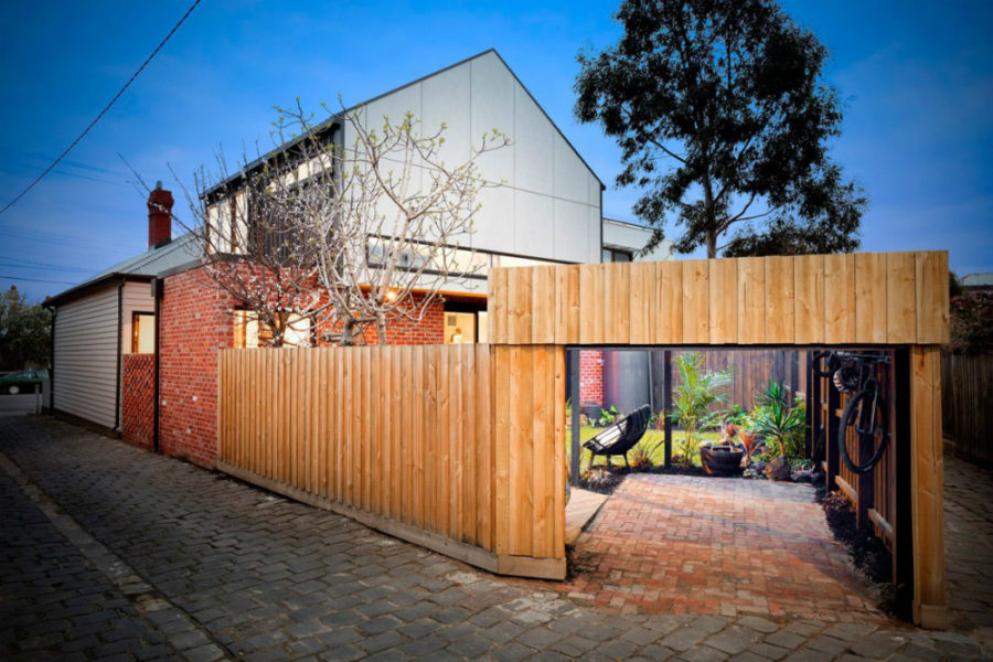 Courtyard fenced for privacy