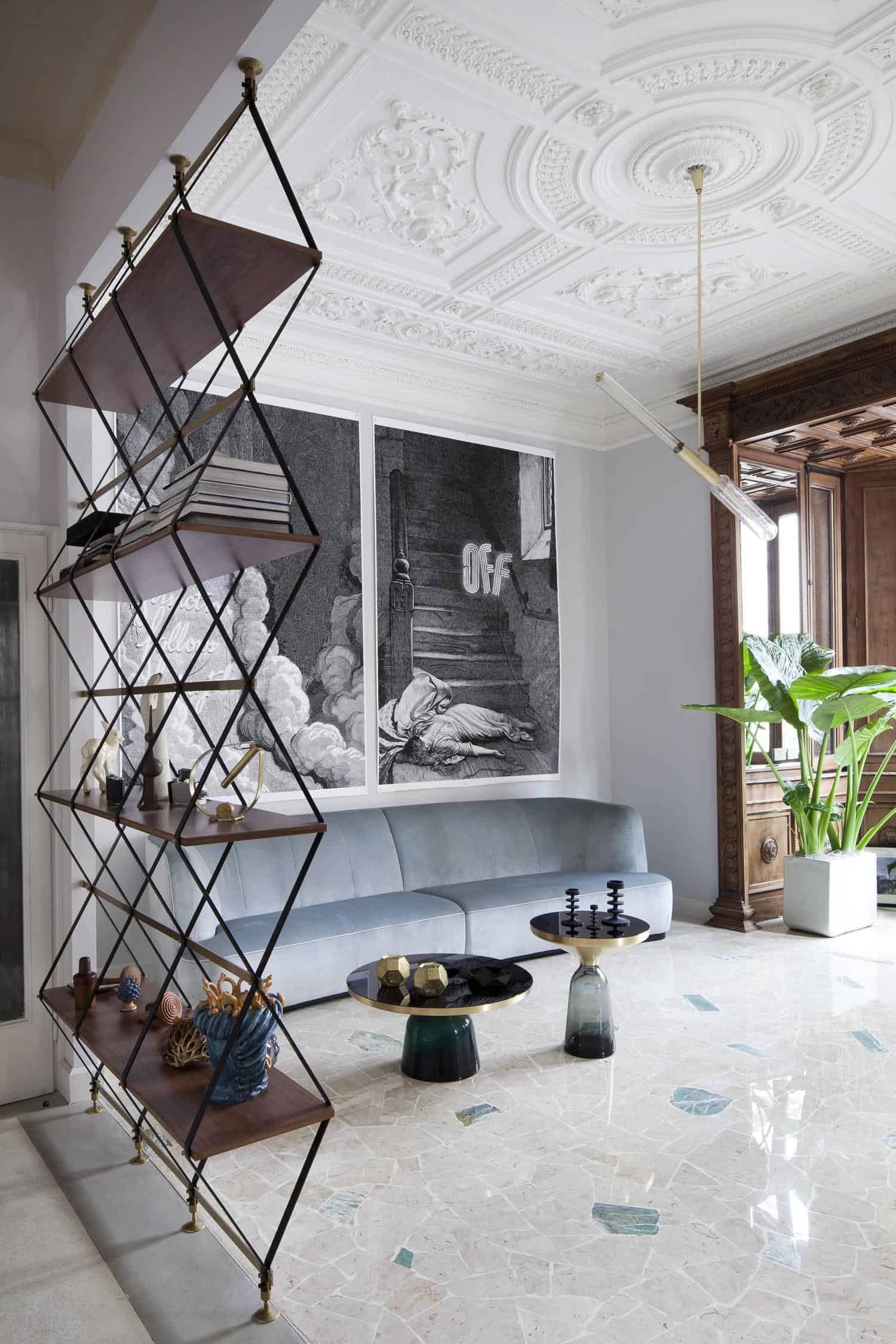 Floor-To-Ceiling Shelf & Space Divider by Pietro Russo Design Studio