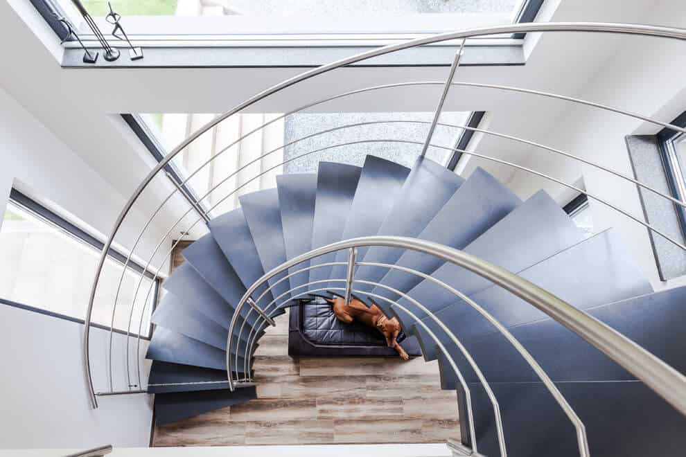 Half spiraling staircase is an interior decoration