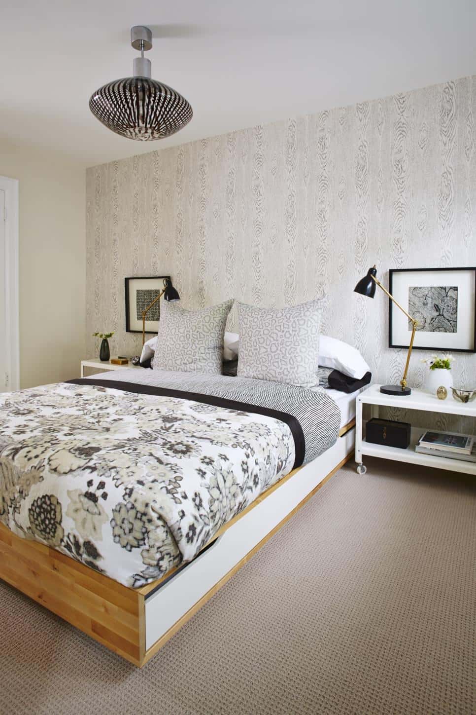 Mix of traditionalism and modernity in bedroom by Sarah Richardson