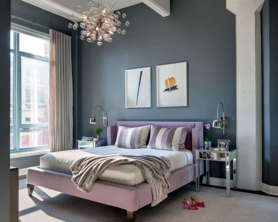 Play of color in bedroom by Amy Elbaum