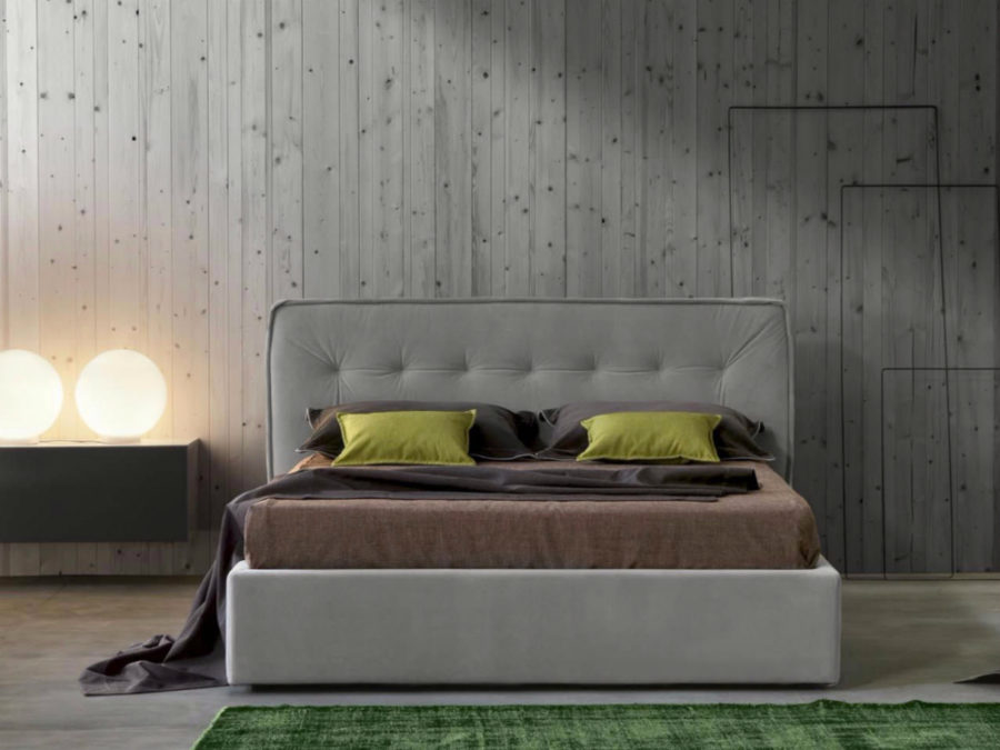 Minimal Gray Soft Bed Frame