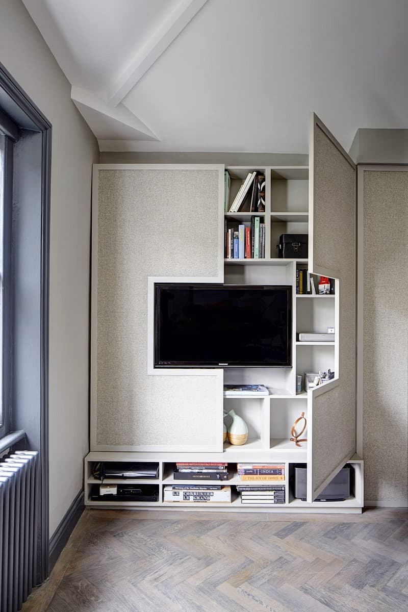 Storage-friendly TV wall