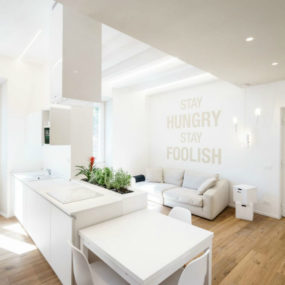 All-White Ethereal House is a Space-Efficient Apartment in Rome