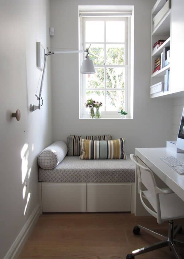 40 Small Room Ideas To Jumpstart Your Redecorating   Corner Seating Small Space Idea 