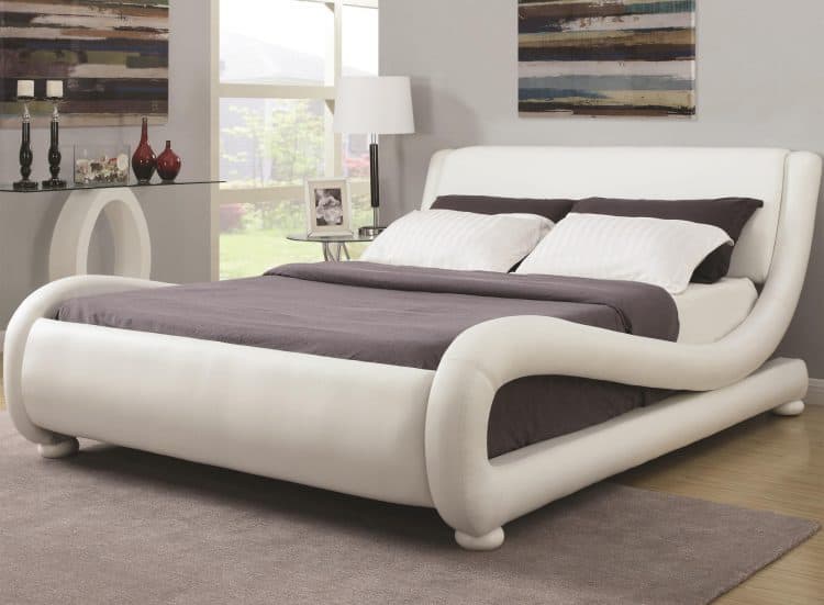 Curved Cream Modern Bed