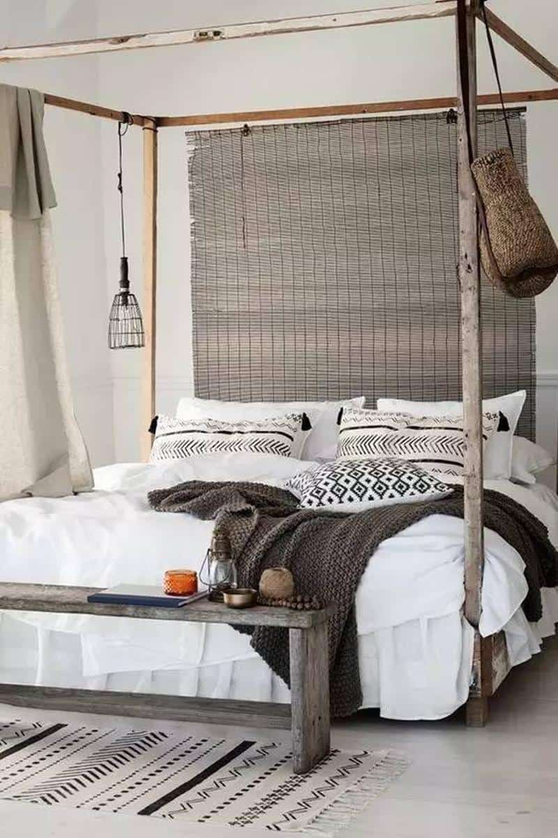 Ethnic bedroom with a canopy