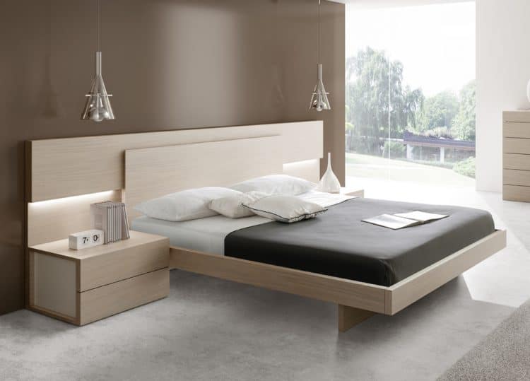 Light Wood Modern Bed