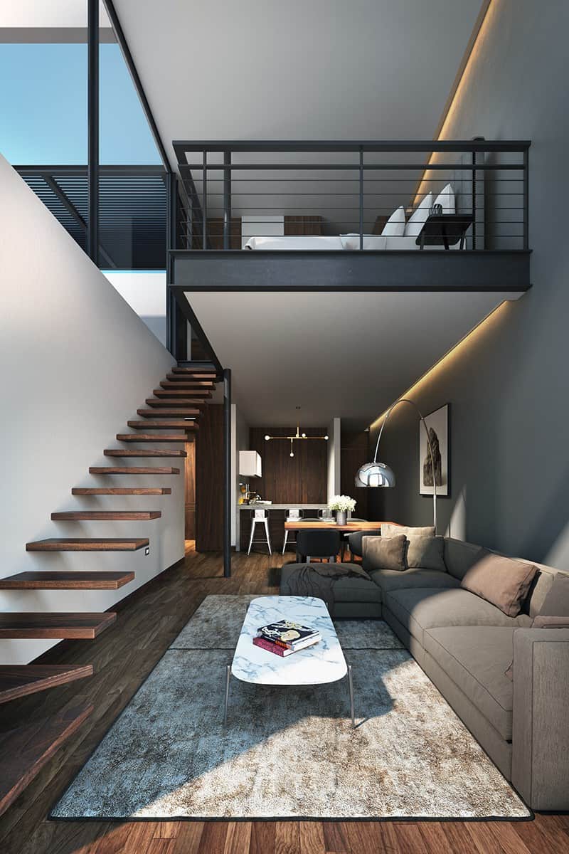 Loft bedroom by Aflo Arquitectos