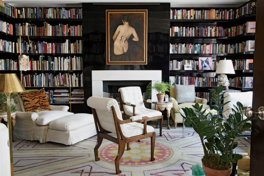 The gorgeous interiors thread Rich-black-library-900x600
