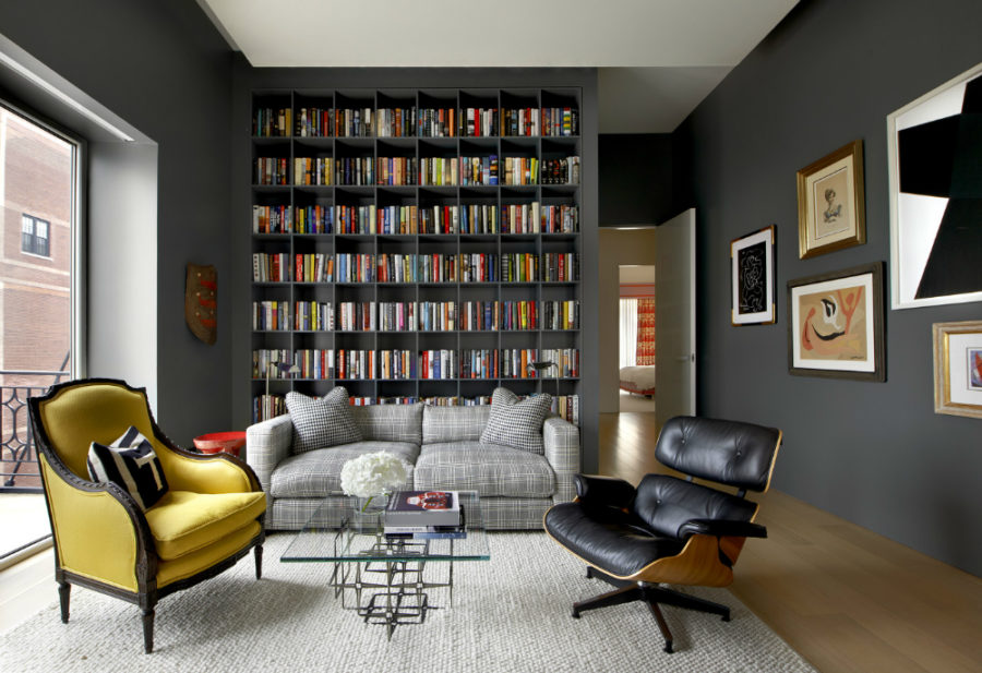 modern home library ideas for bookworms and butterflies
