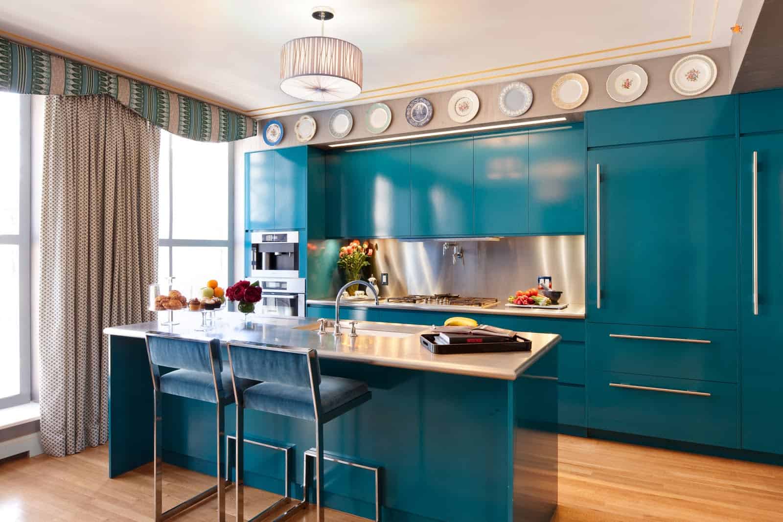 Deep Teal Kitchen Cabinets
