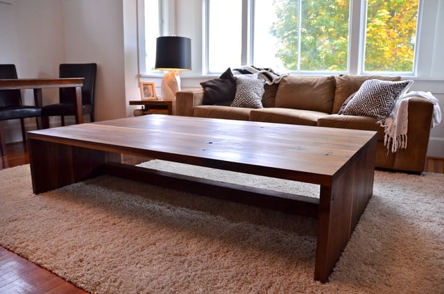 Large wood coffee table design