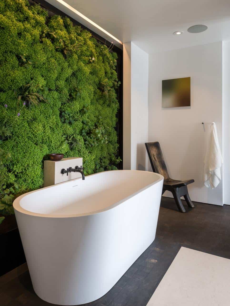 Soaking Tub in Nature Inspired Bathroom