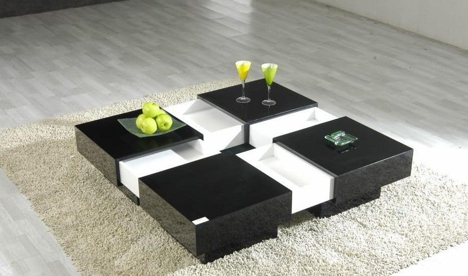 black and white modern large coffee table