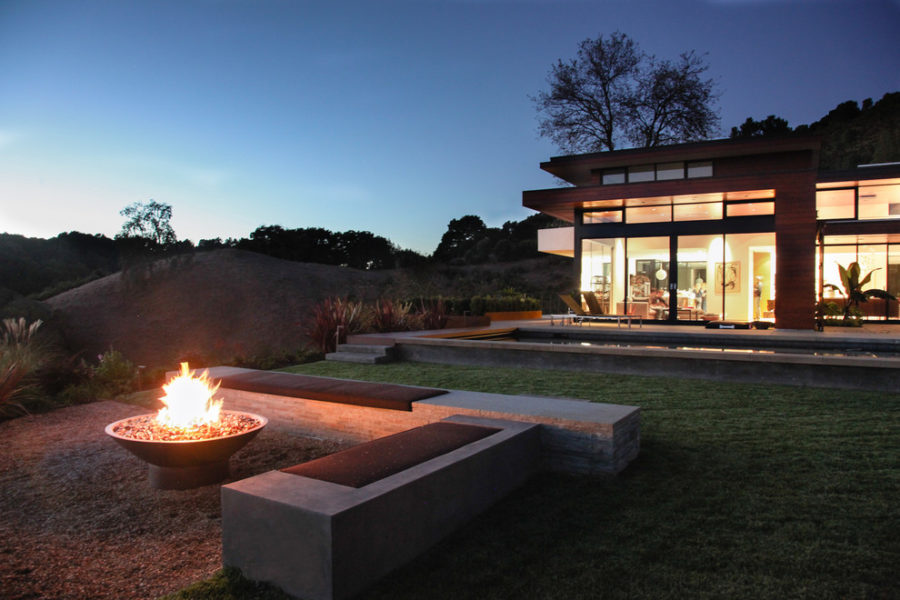 modern fire pits Landscape Modern with bench Concrete Bench concrete 900x600