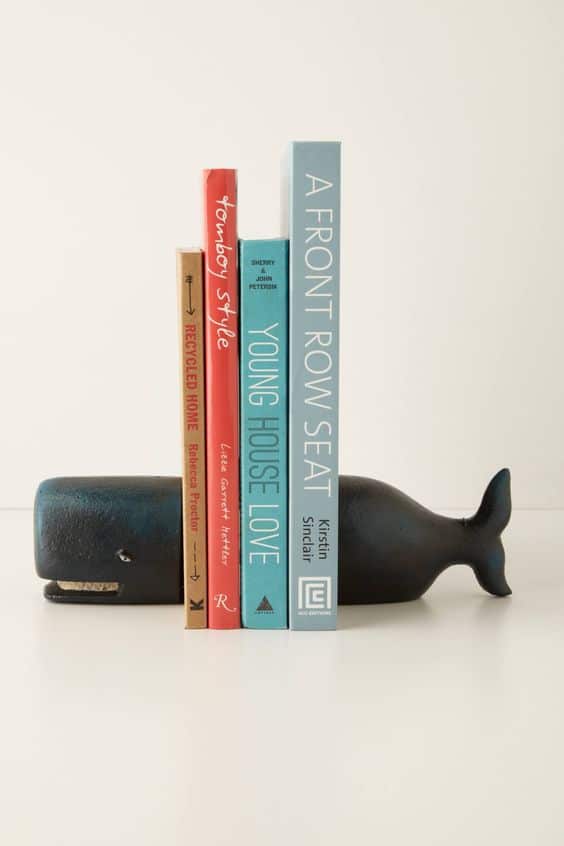 victorian whale bookends