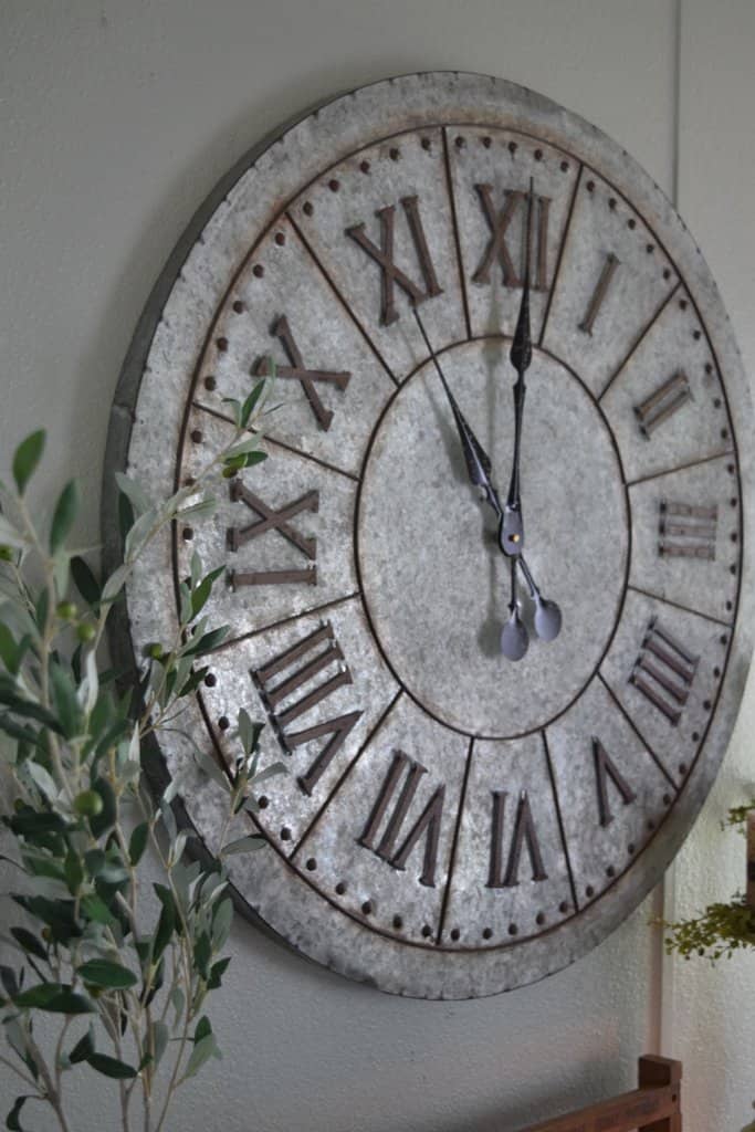 galvanized large wall clock
