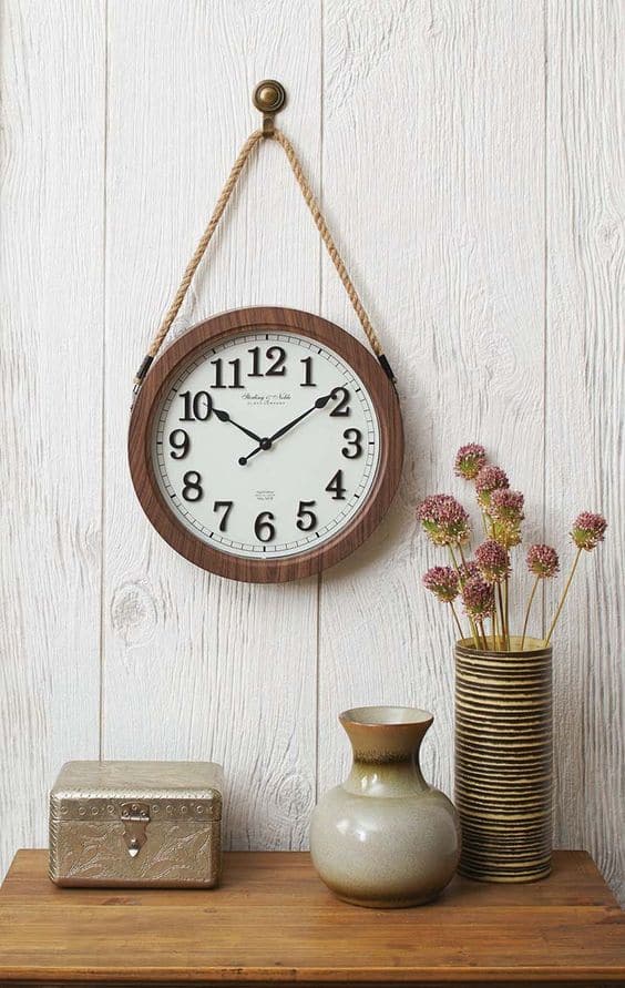 hanging rope wall clock