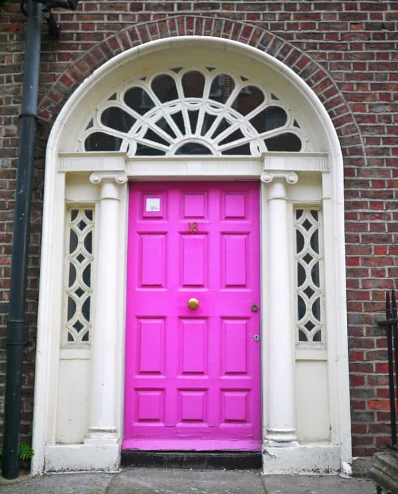 hot pink front door design