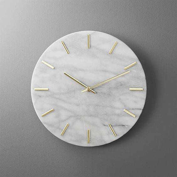 marble and brass wall clock