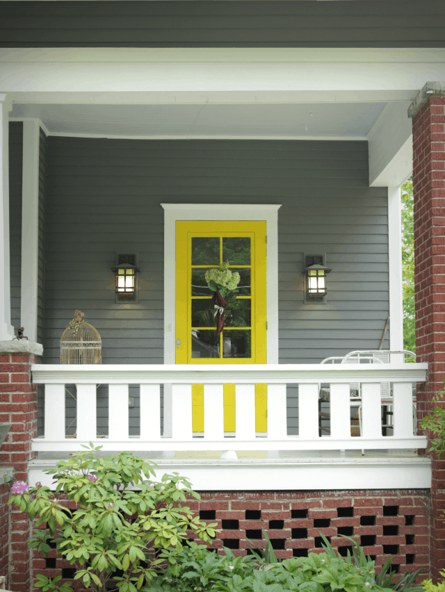 yellow front door design