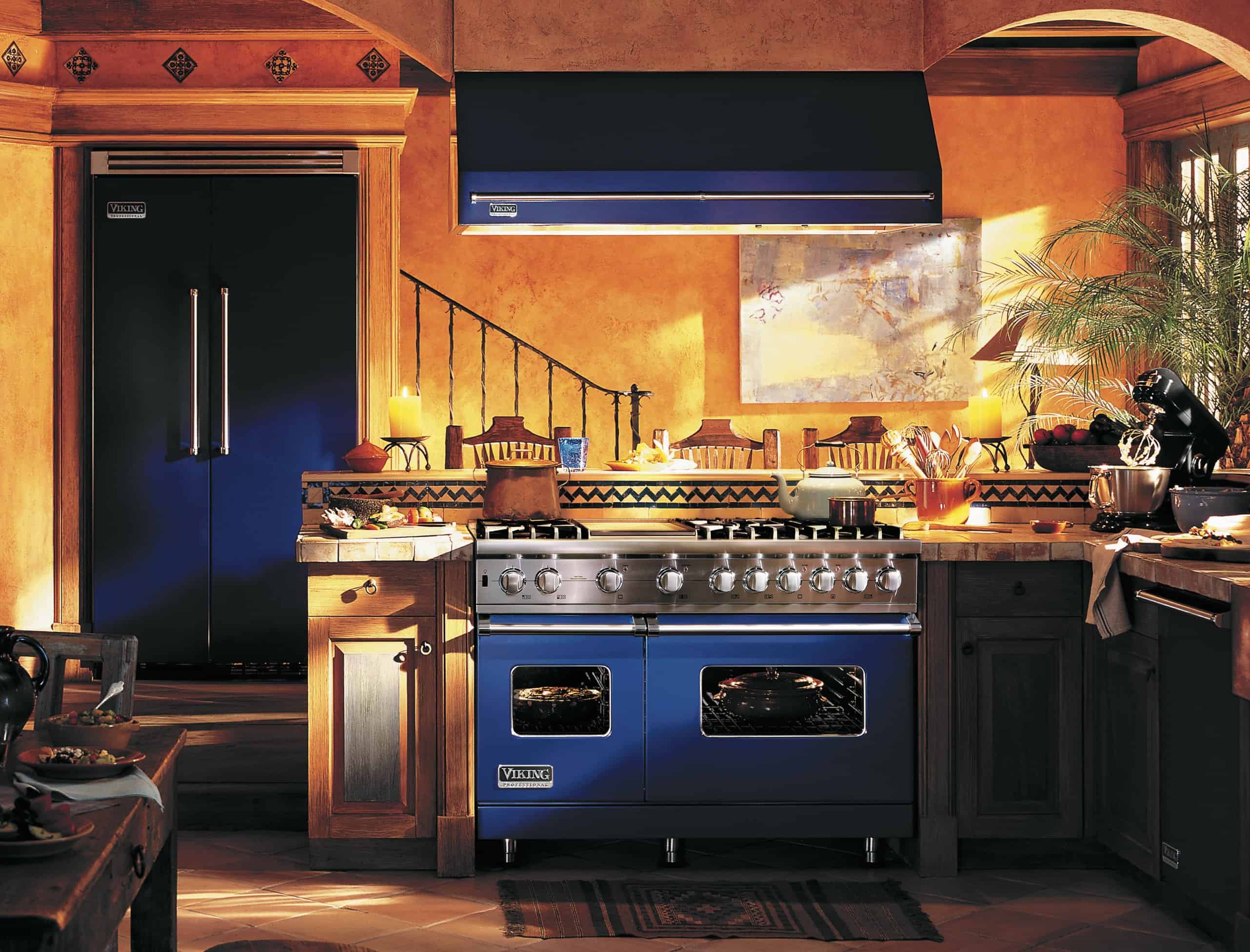 <em>We are absolutely obsessed with the idea of having a cobalt blue stove there is something so unique and fun about it yet vintage in a way</em>