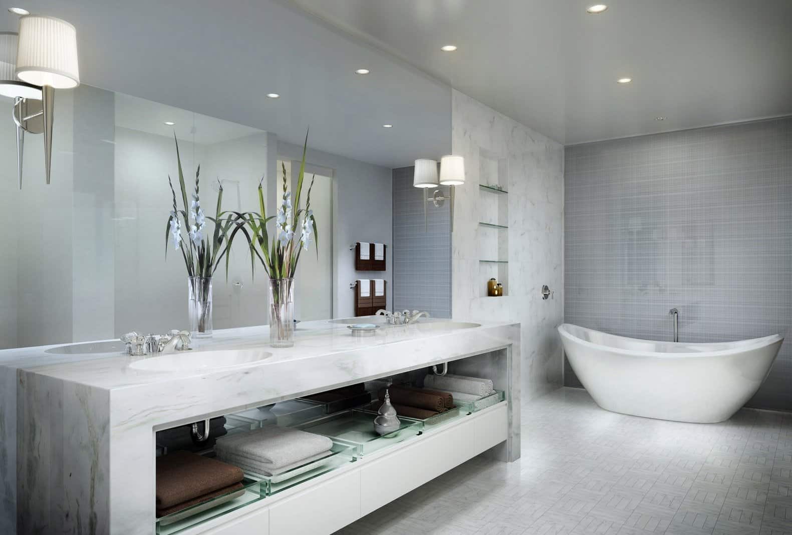 White bathroom design