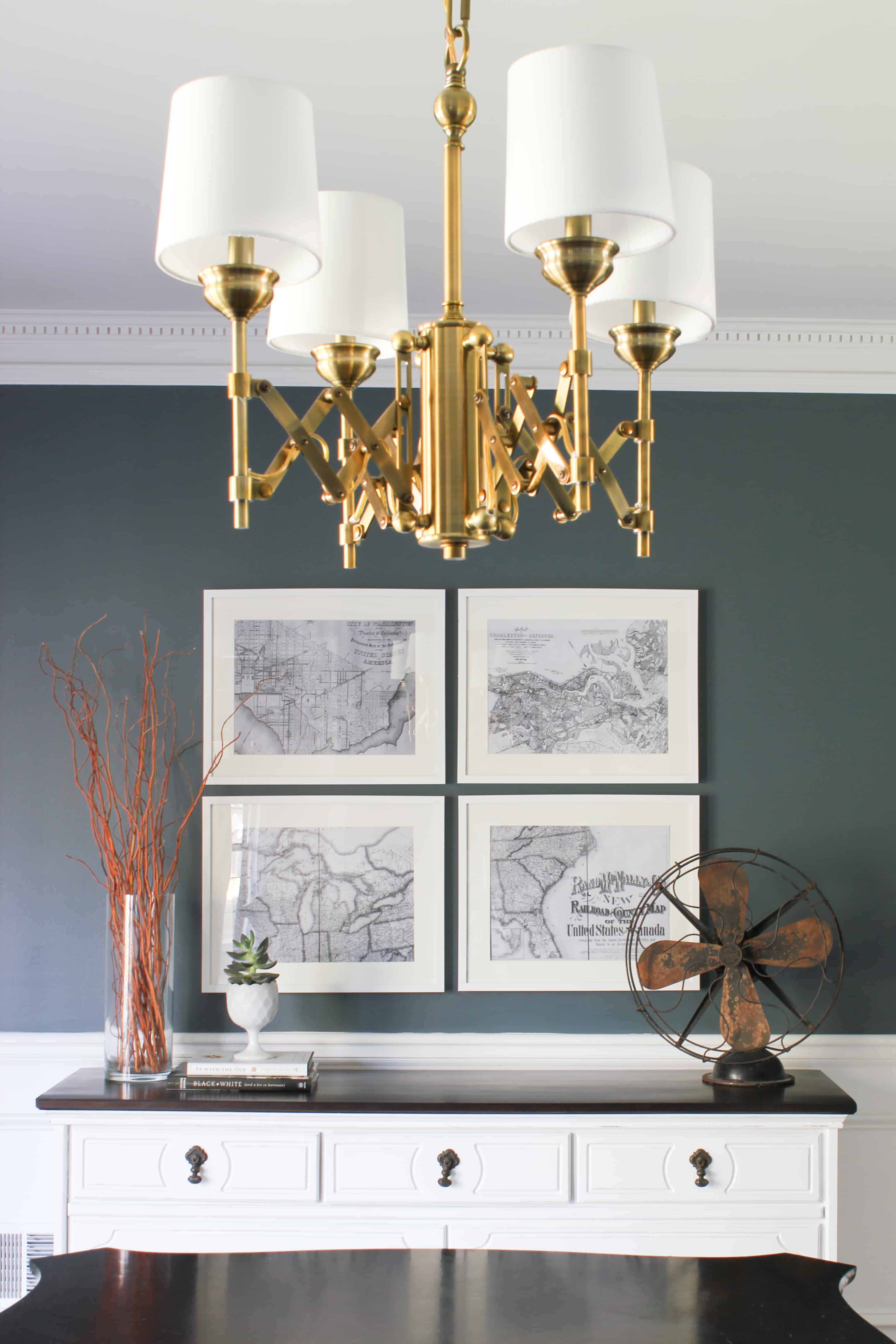 brass dining room chandelier