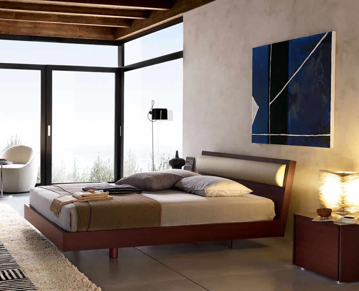 contemporary wooden bed