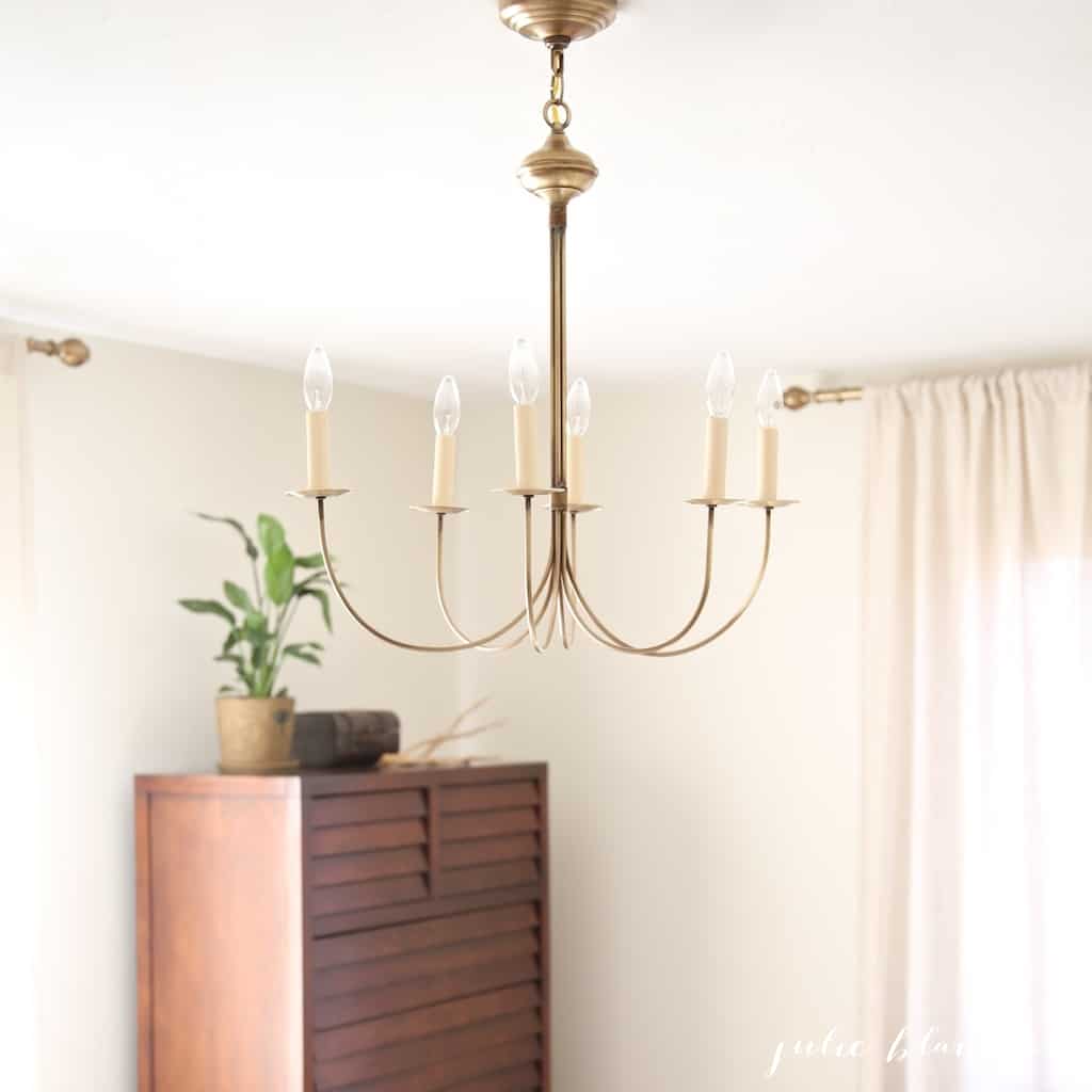 delicate brass chandelier