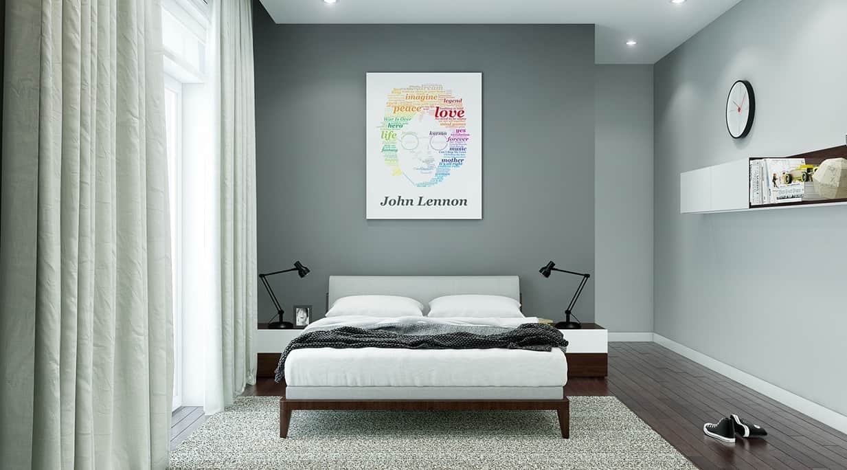 minimalist gray bedroom