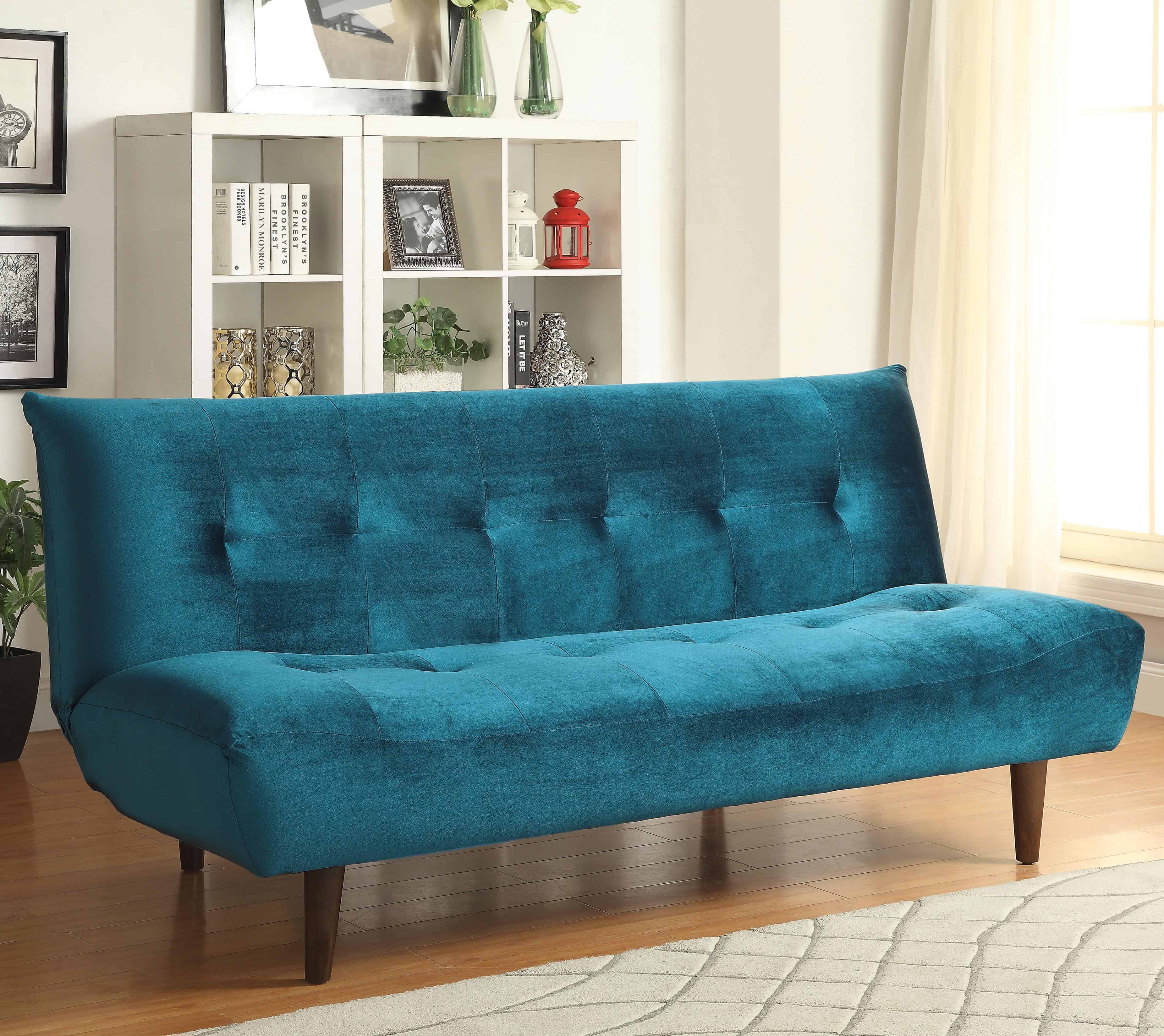 teal velvet modern sofa