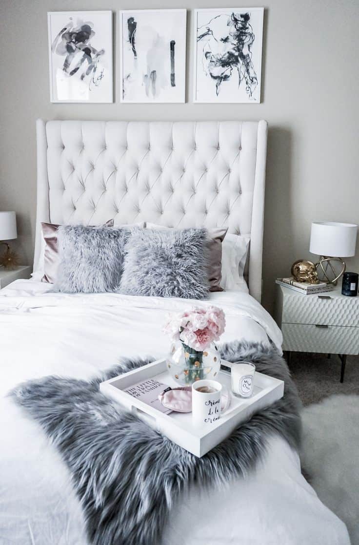 textural light gray bedroom