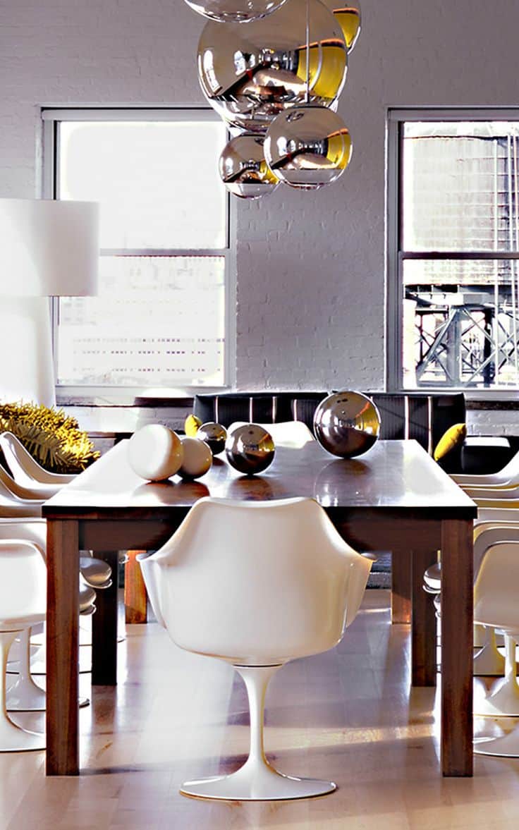 white modern dining room chairs