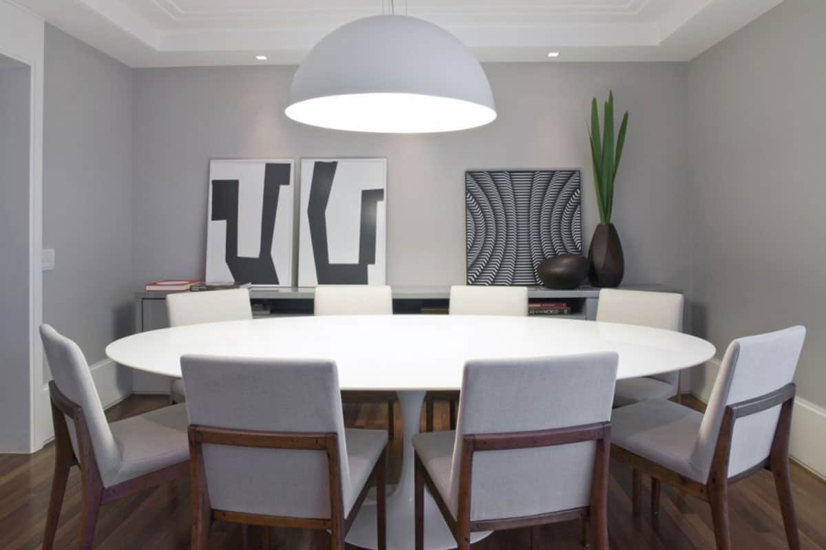 white modern dining room table