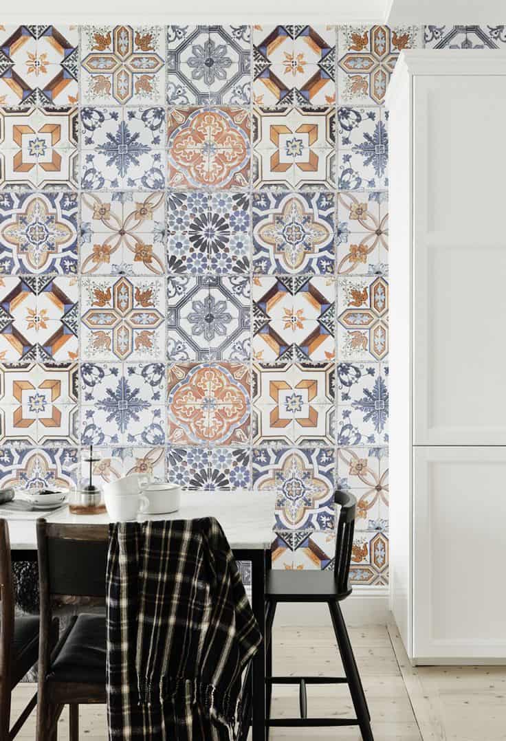 kitchen tile wallpaper design idea
