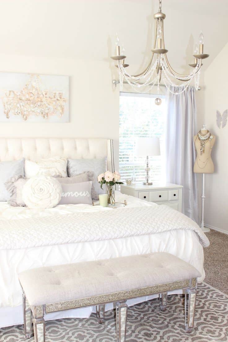 victorian feminine bedroom chandelier