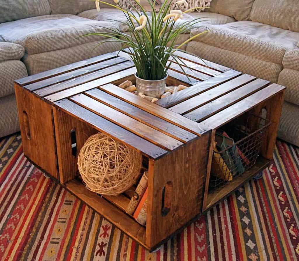 diy wooden crate coffee table