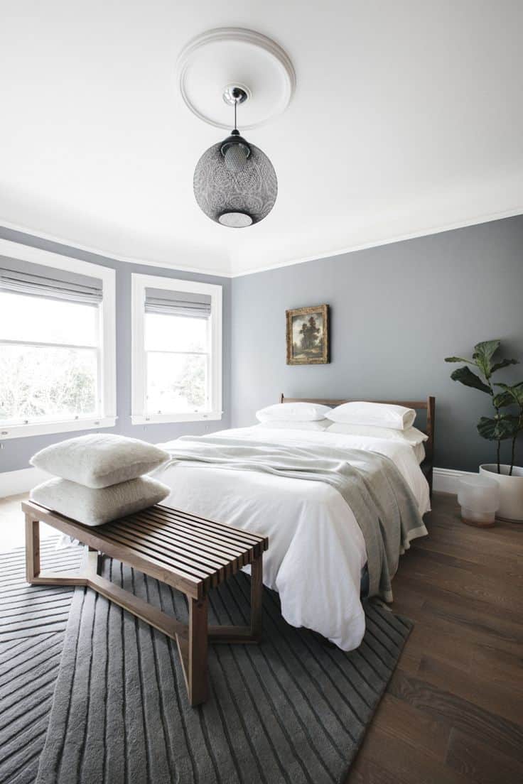 gray minimal bedroom design