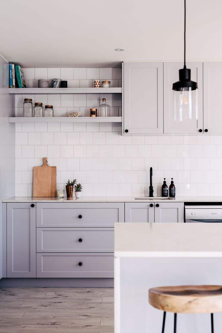 light gray and white kitchen