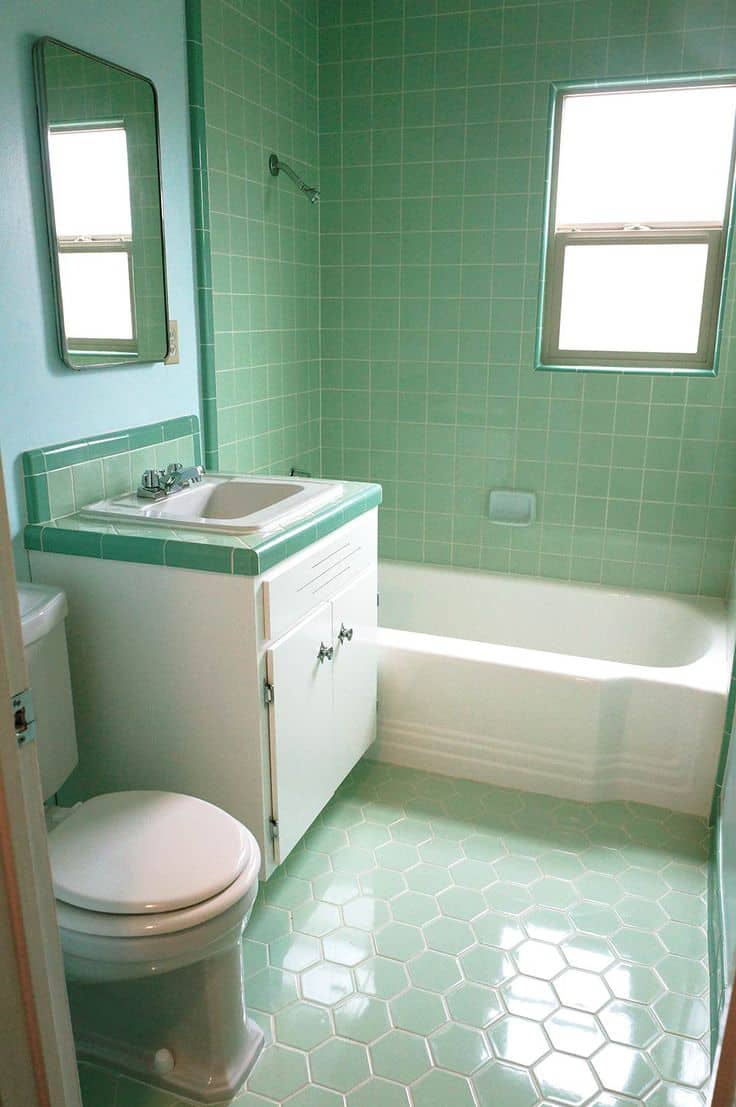 Mint green may seem like the last color you may want in your bathroom but it’s quite the contrary. Mint green is a beautiful color to incorporate into your bathroom.