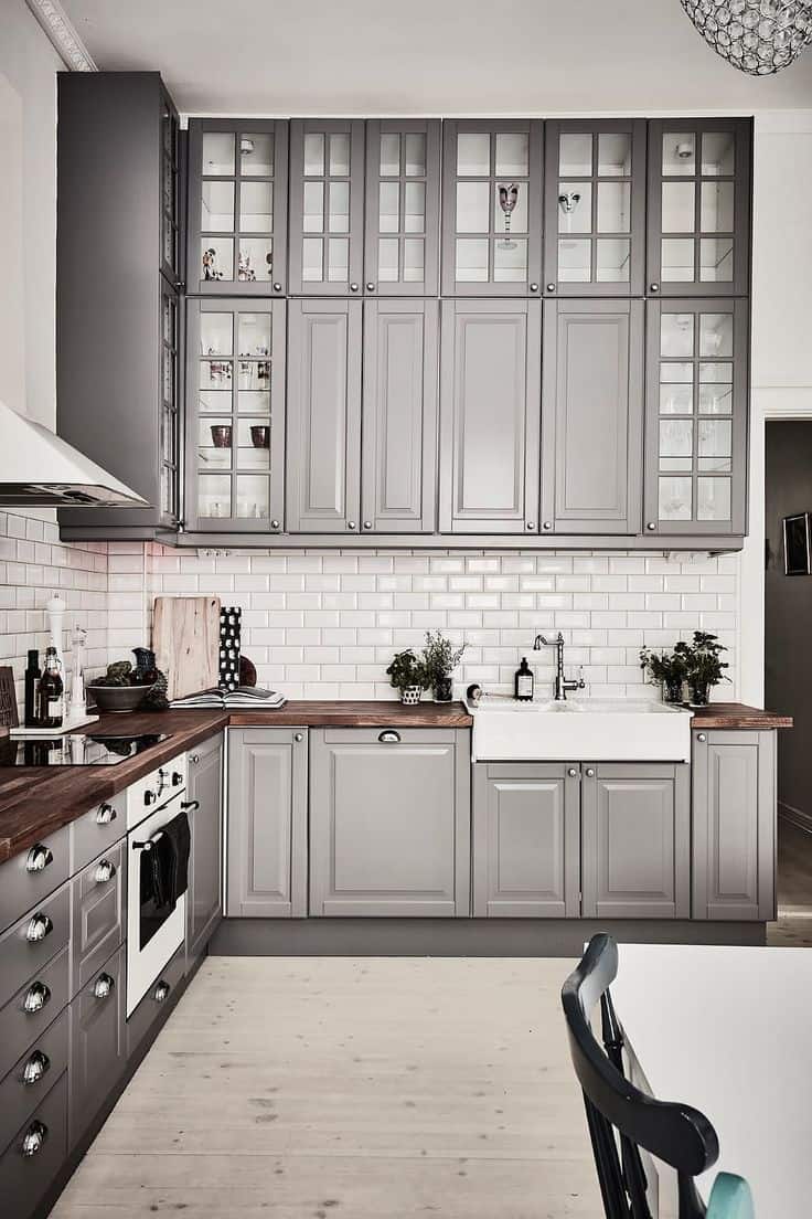 modern and natural grey kitchen design