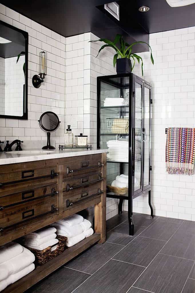 modern industrial bathroom vanity