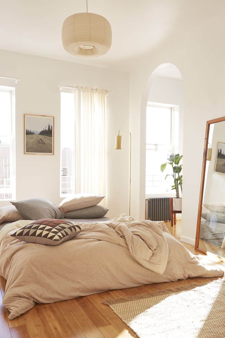 plush blush minimal bedroom