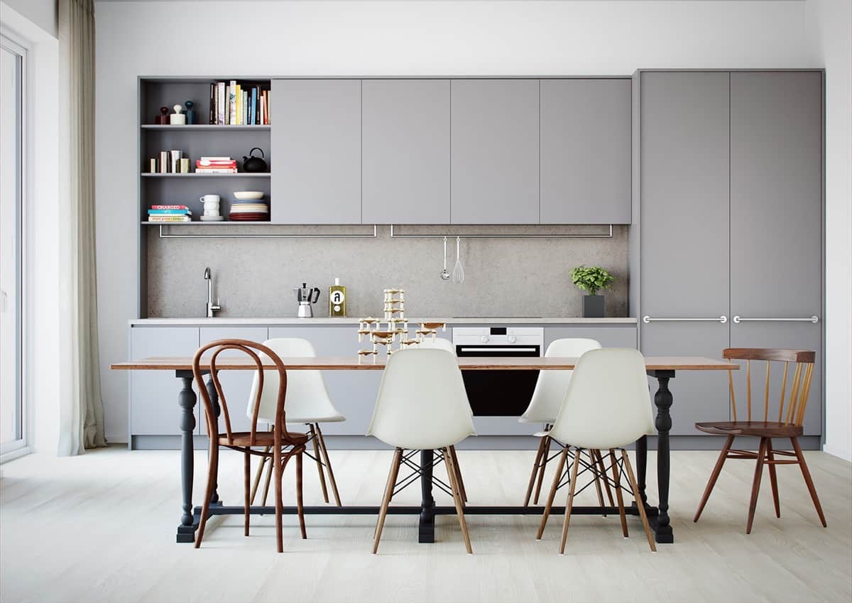 ultra contemporary grey kitchen