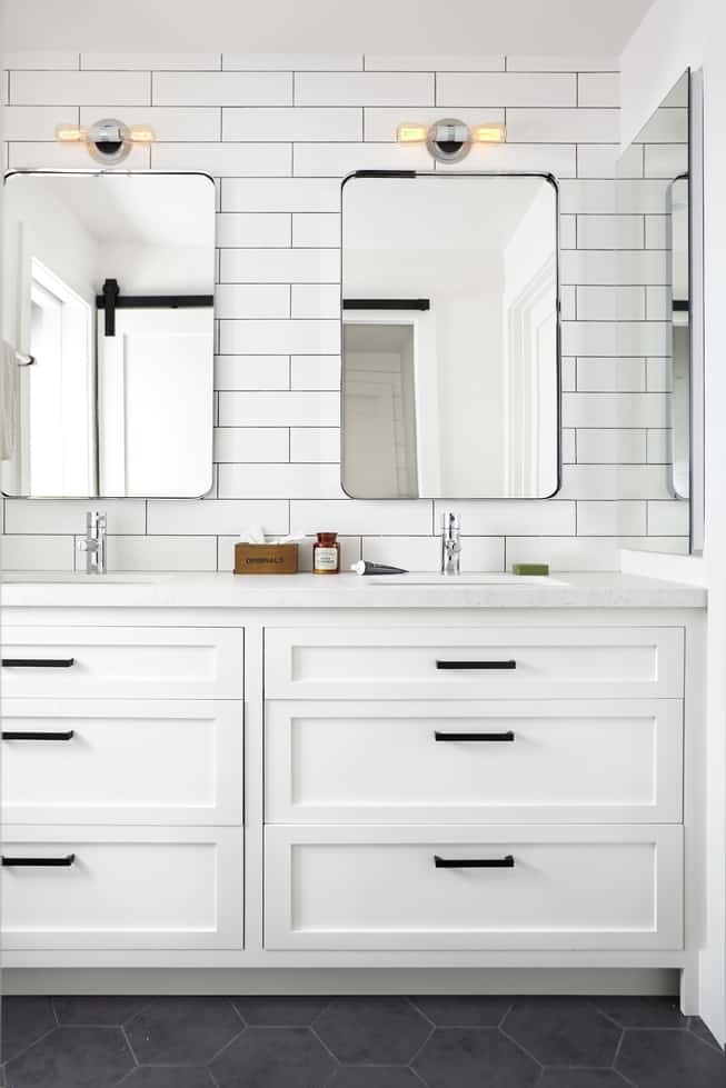 white modern bathroom vanity