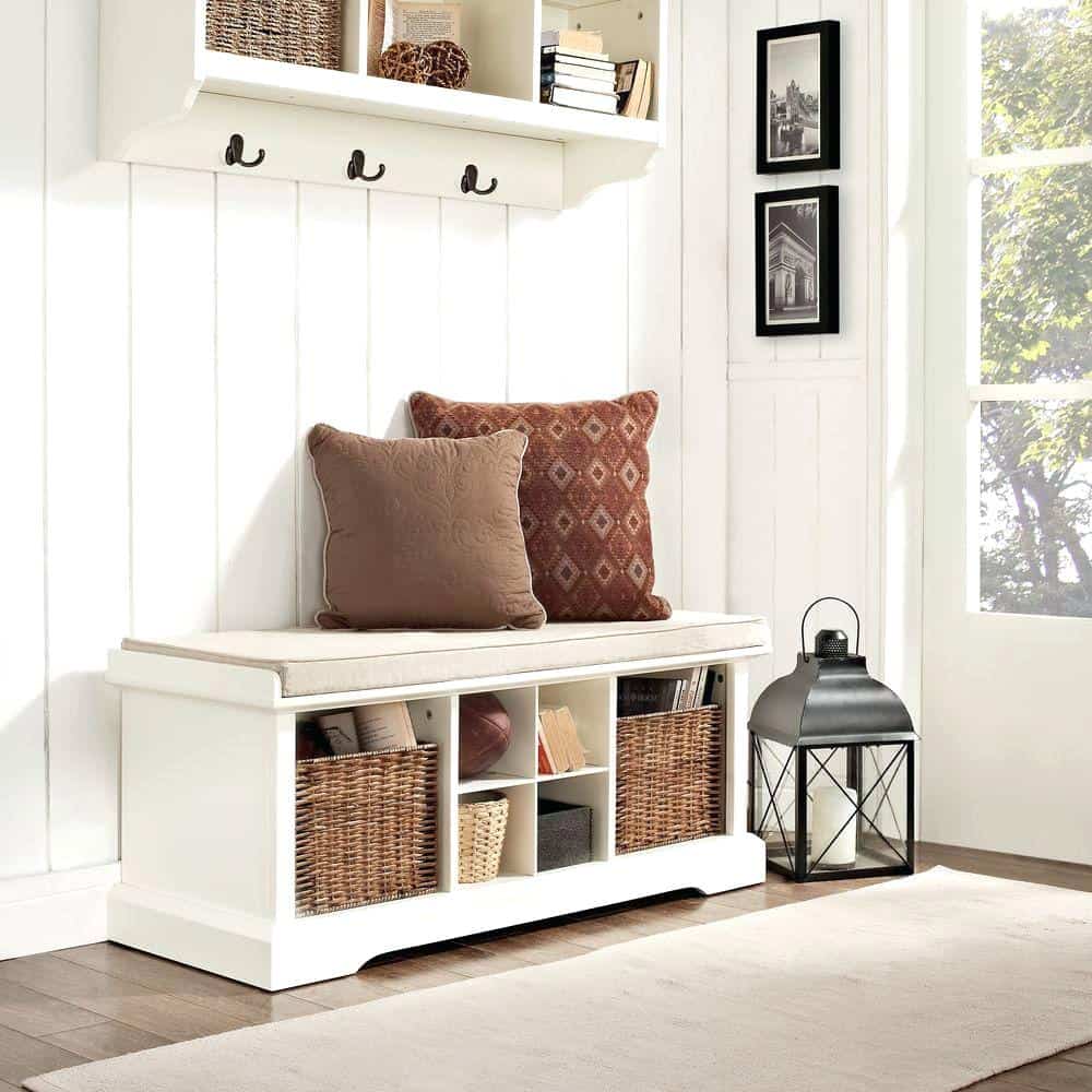 Get a bench that also offers storage for a versatile addition to an awkward corner.