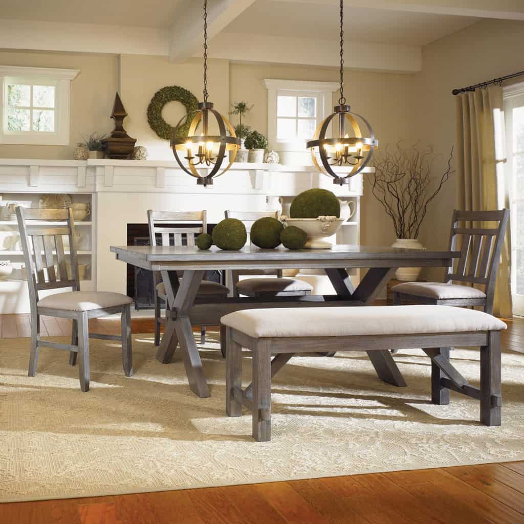 A bench as part of your dining table can help you have better seating if you have a large family.