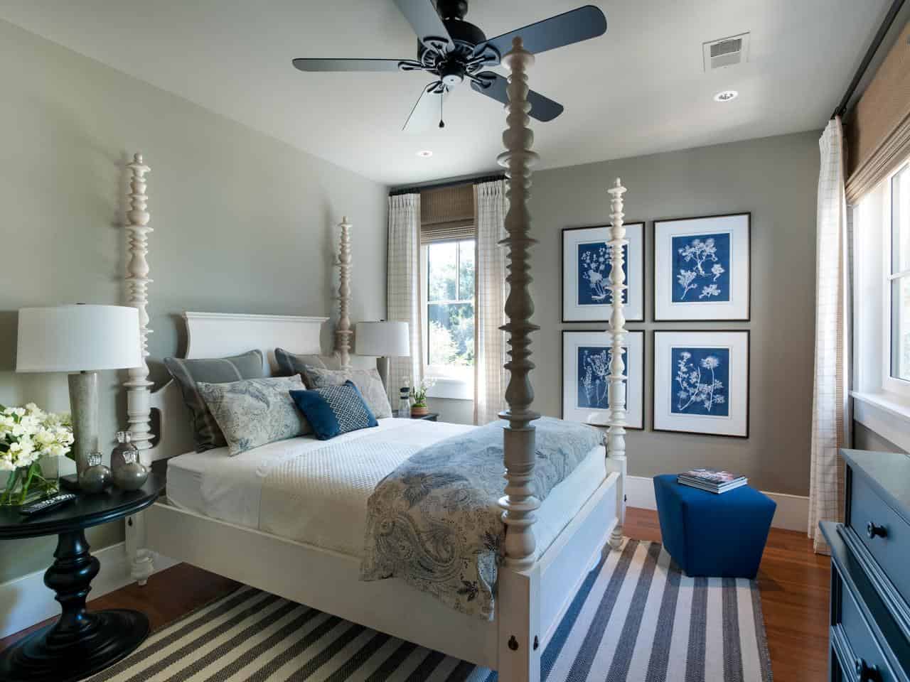 Gray and blue make the perfect ultimate guest room combination because of how well they pair together.